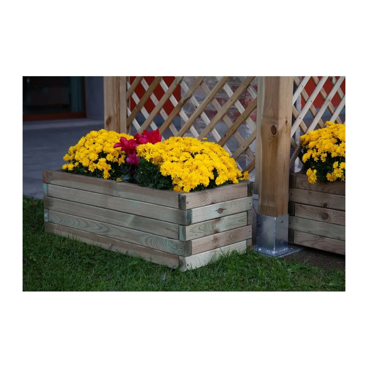 Vaso Fioriera in Legno 120x40 Rettangolare Cassetta Balcone Giardino Portavaso