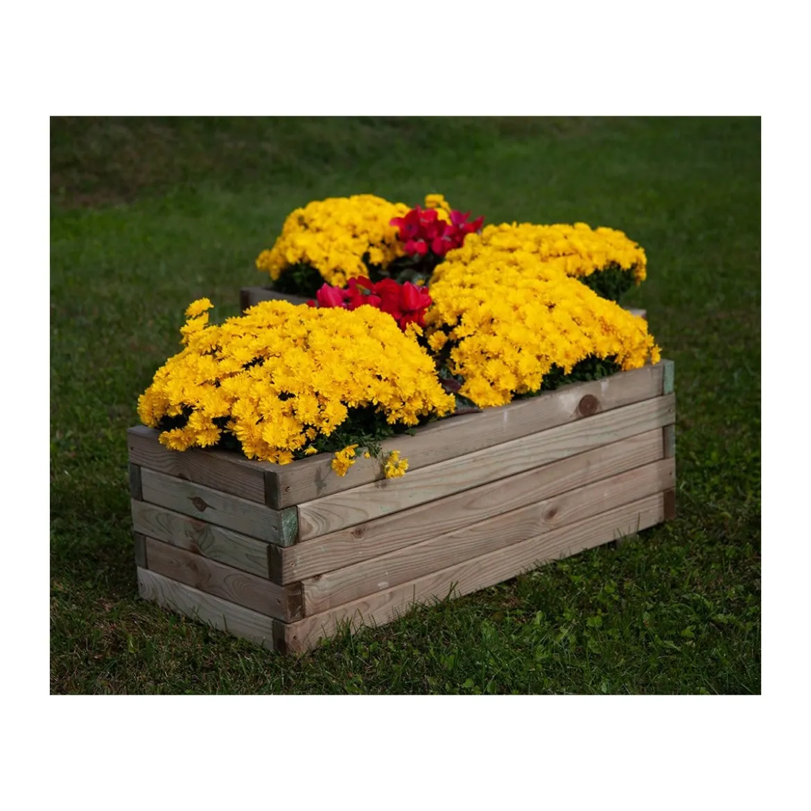 Vaso Fioriera in Legno 120x40 Rettangolare Cassetta Balcone Giardino Portavaso