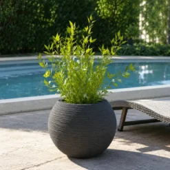 Vaso in Resina Grigio 40x33 Rotazionale da Interno Esterno Atossico