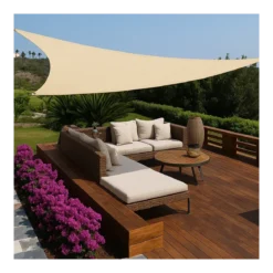 Vela Ombreggiante Triangolare 3,6x3,6 m Beige Idrorepellente da Esterno