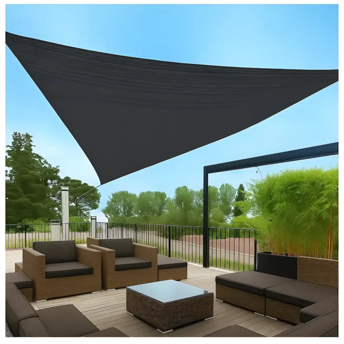 Vela Ombreggiante Triangolare 3x3x3 m Antracite per Giardino e Terrazzo