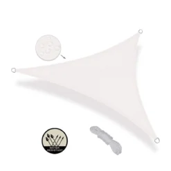 Vela Ombreggiante 5x5 Grigia Triangolare Tenda Parasole da Giardino Impermeabile