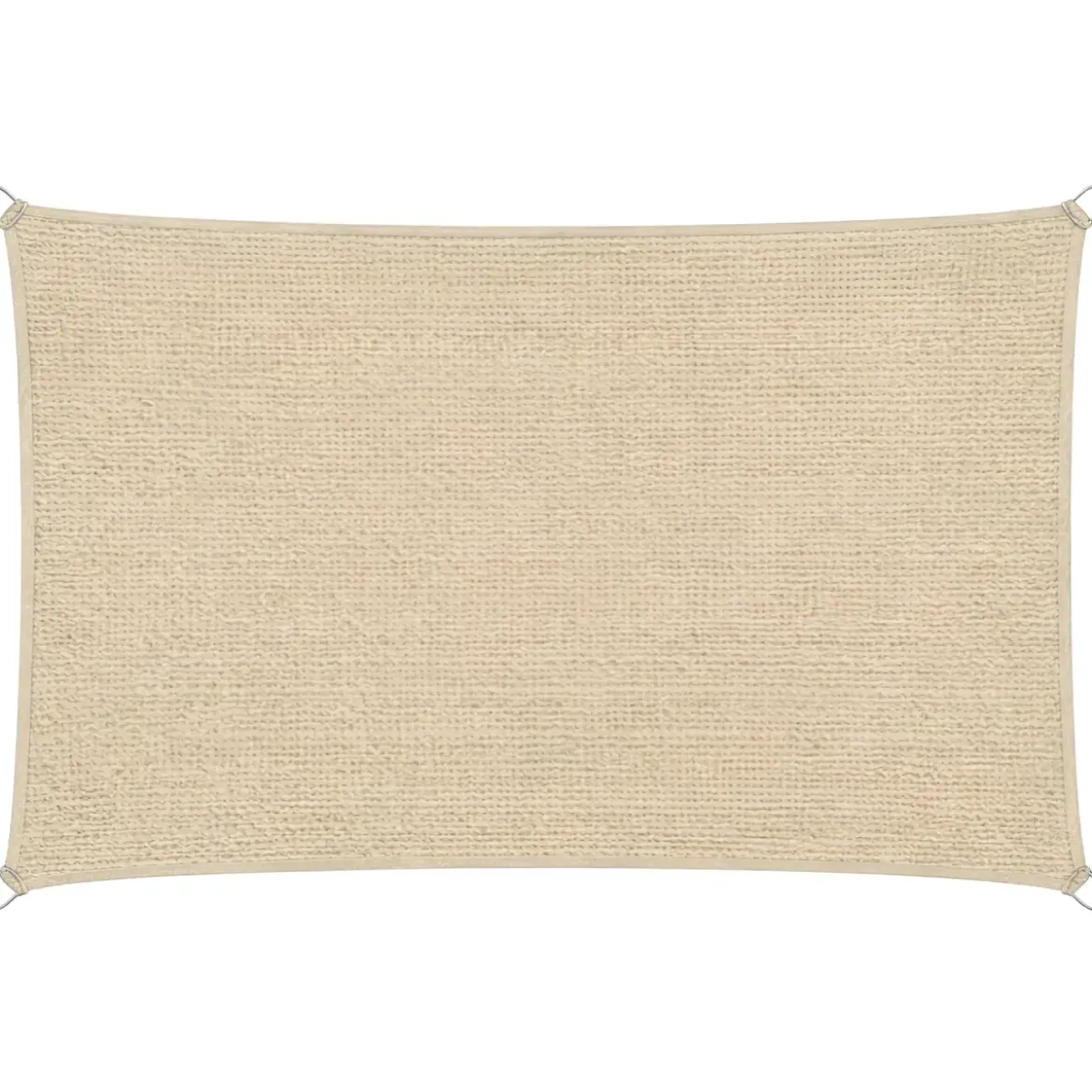 Vela Ombreggiante 4x5 m Beige Rettangolo Traspirante Anelli Acciaio