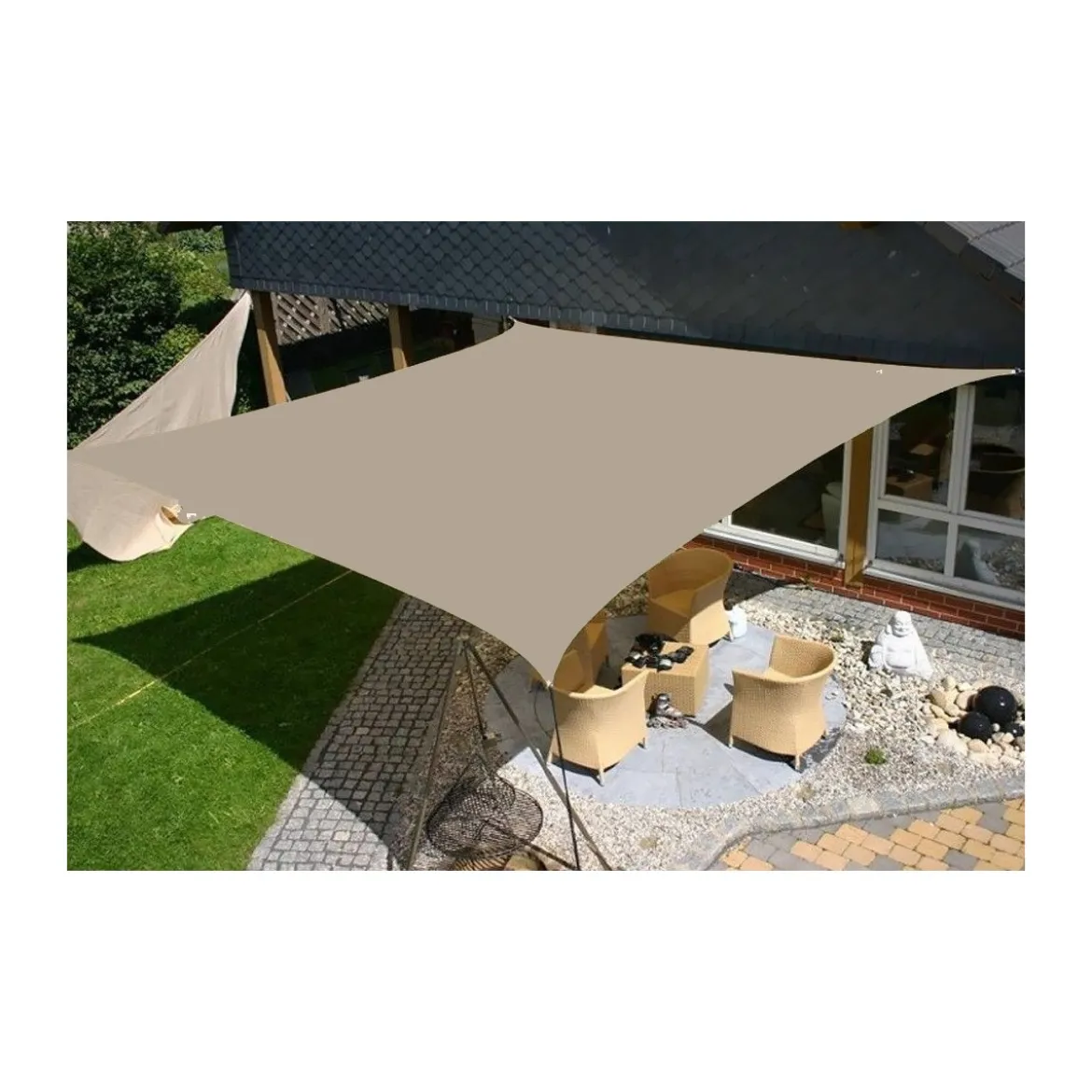 Vela Ombreggiante 3x3 Tortora Quadrata Telo da Giardino Esterno Tenda Parasole