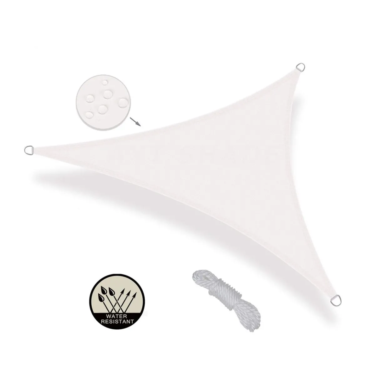 Vela Ombreggiante 5x5 Tortora Triangolare Tenda Parasole Giardino Impermeabile