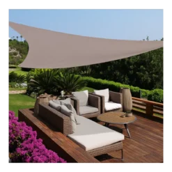 Vela Triangolare 5x5 m Tortora Idrorepellente Ombreggiante da Esterno