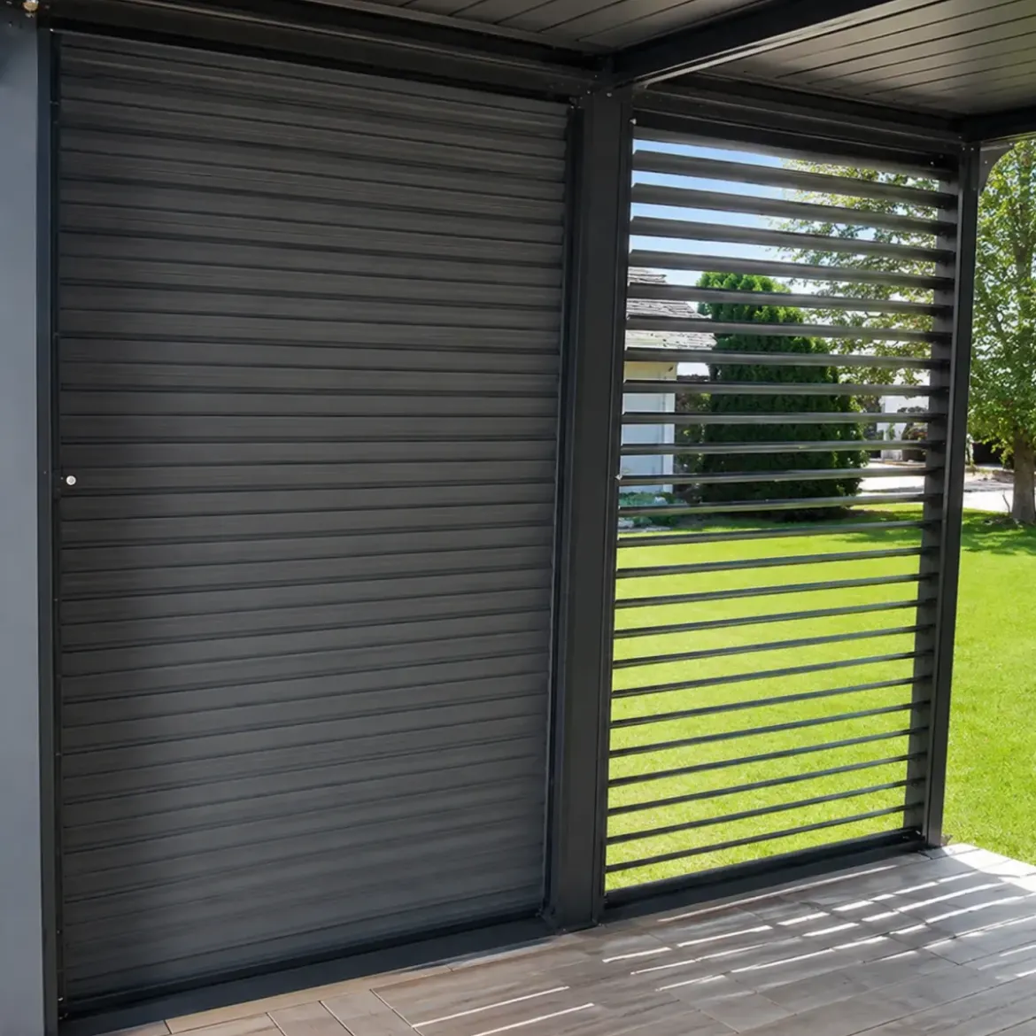 Veneziane in Alluminio 2 Pannelli per Pergola Bioclimatica Lato 3 m