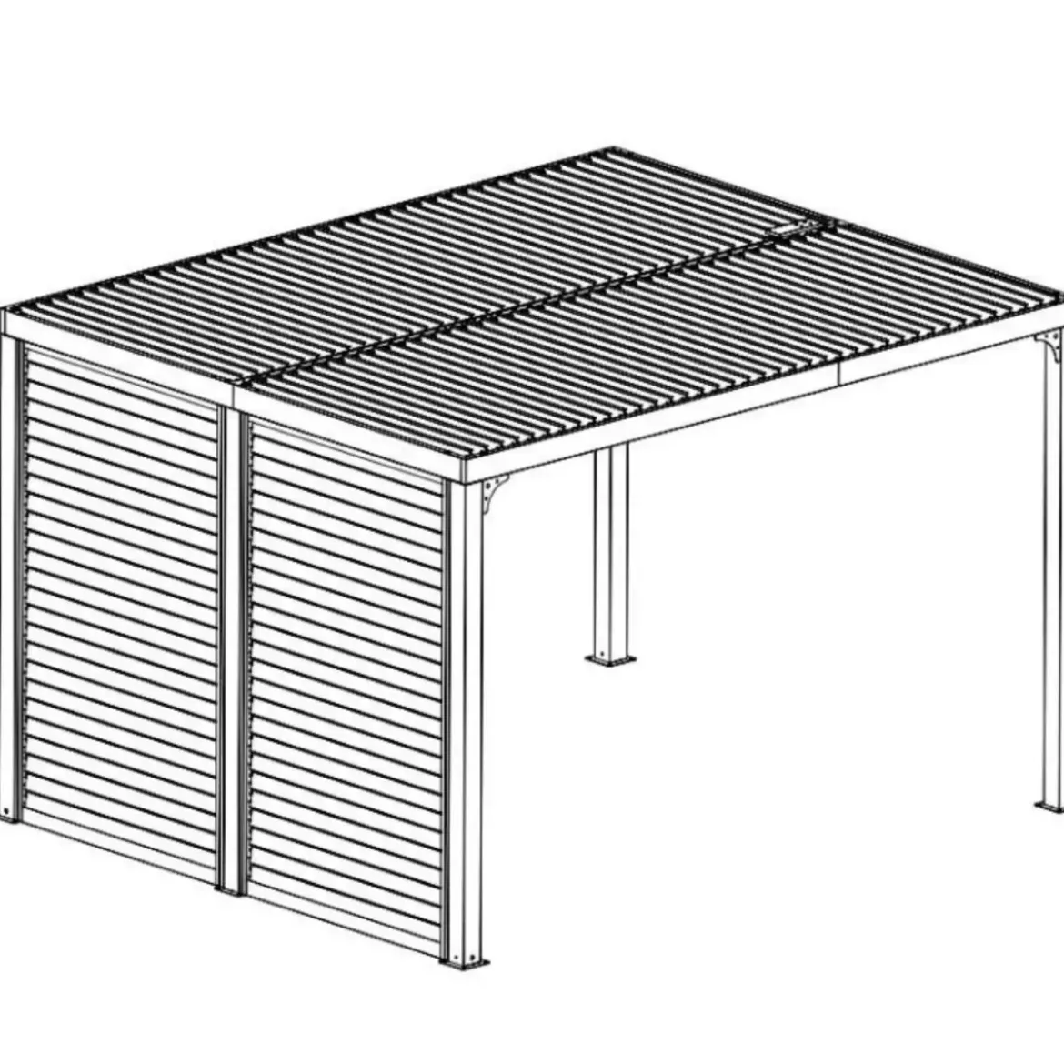 Veneziane 2 Pannelli Effetto Legno per Pergola Bioclimatica Lato 3 m