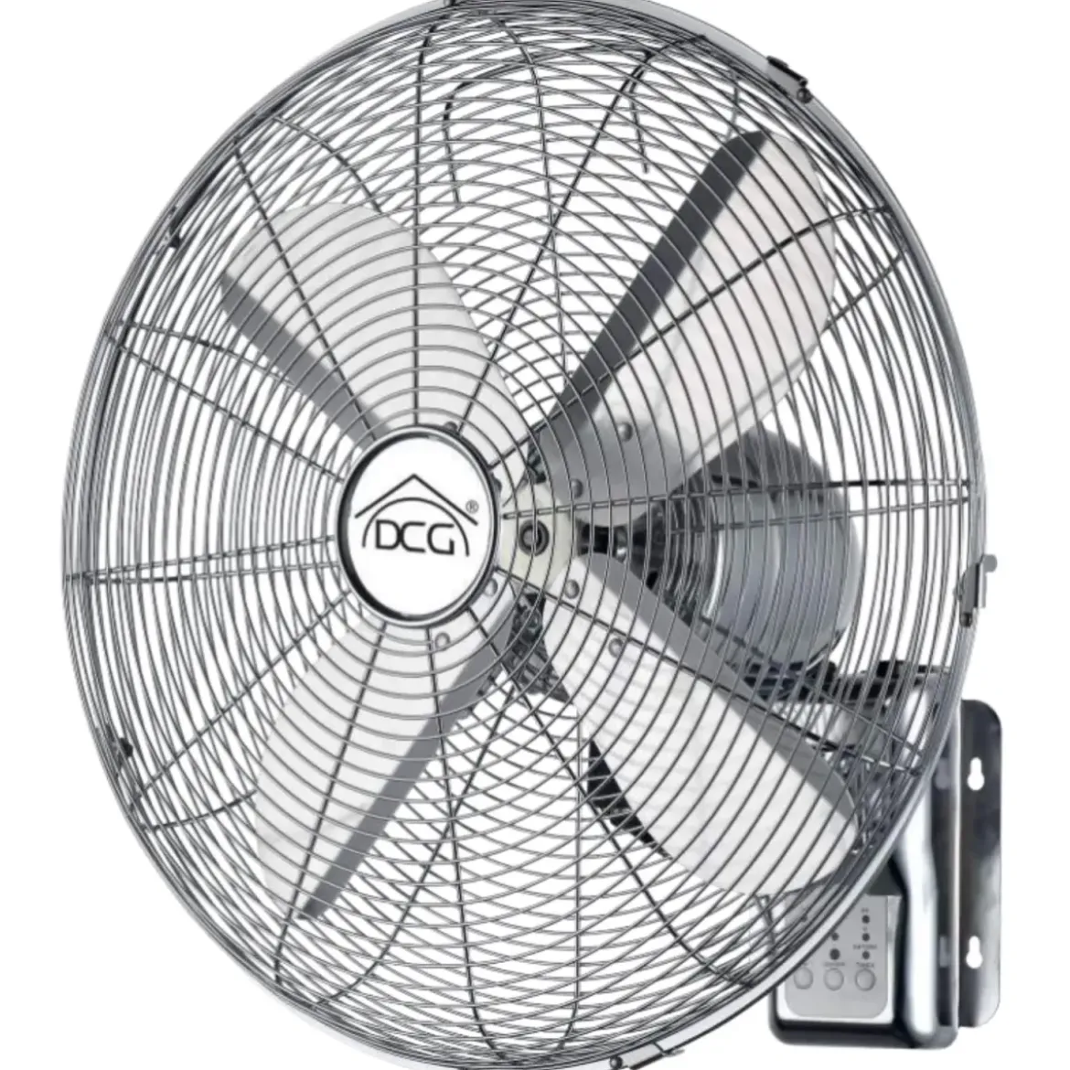 Ventilatore a Parete 60W 4 Pale Acciaio DCG 3 Velocità Telecomando