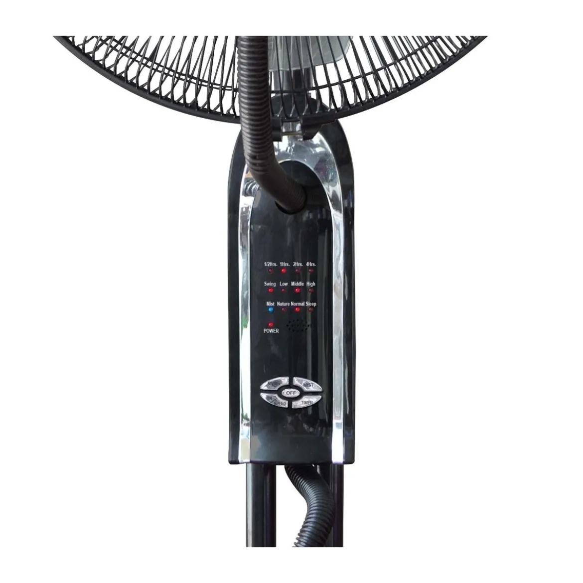 Ventilatore a Piantana da Pavimento Velocità Pale Umidificatore Ultrasuoni Timer