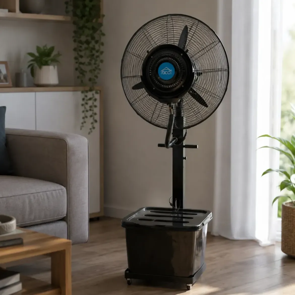 Ventilatore da Pavimento Nebulizzatore DCG 280W 46L 3 Velocità Nero