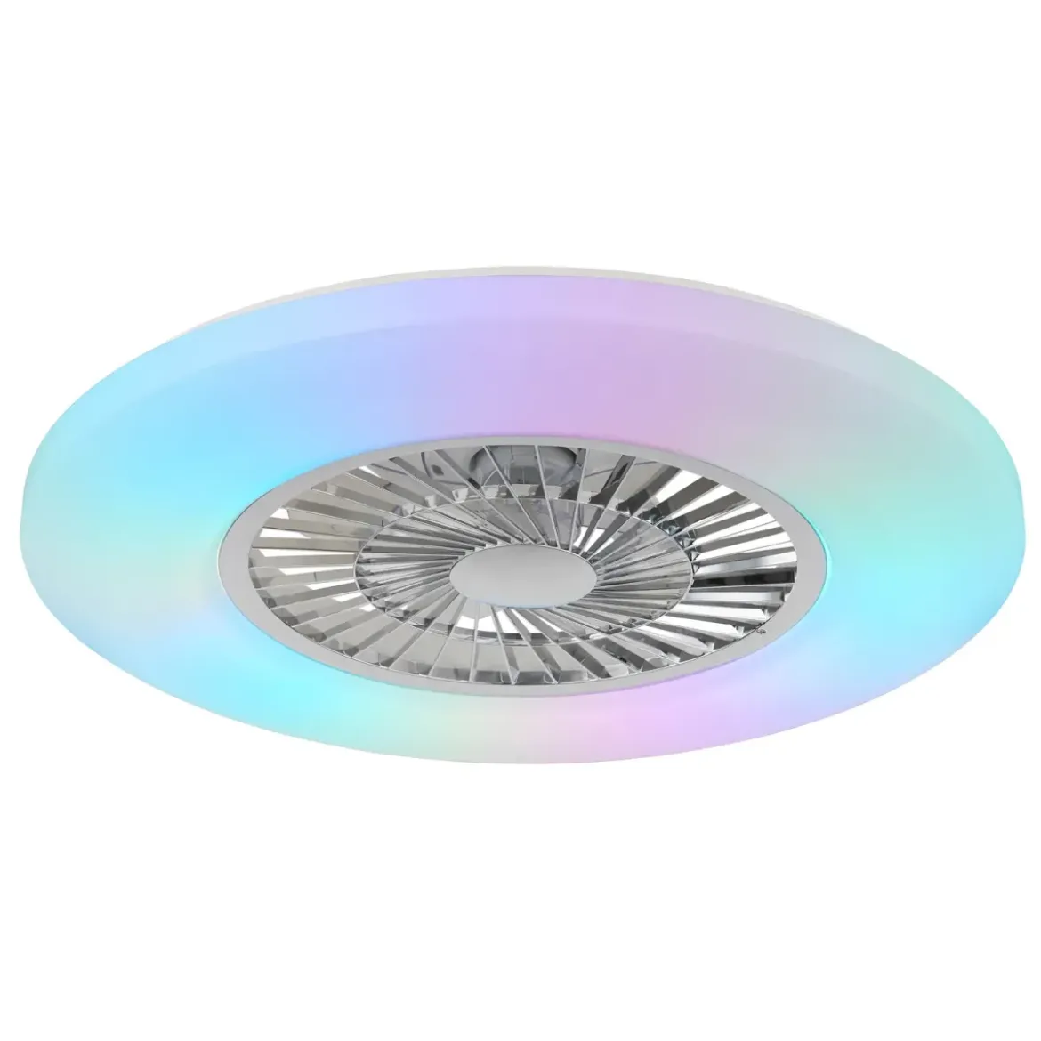 Ventilatore da Soffitto con Argento Bianco 60 cm LED RGB Telecomando