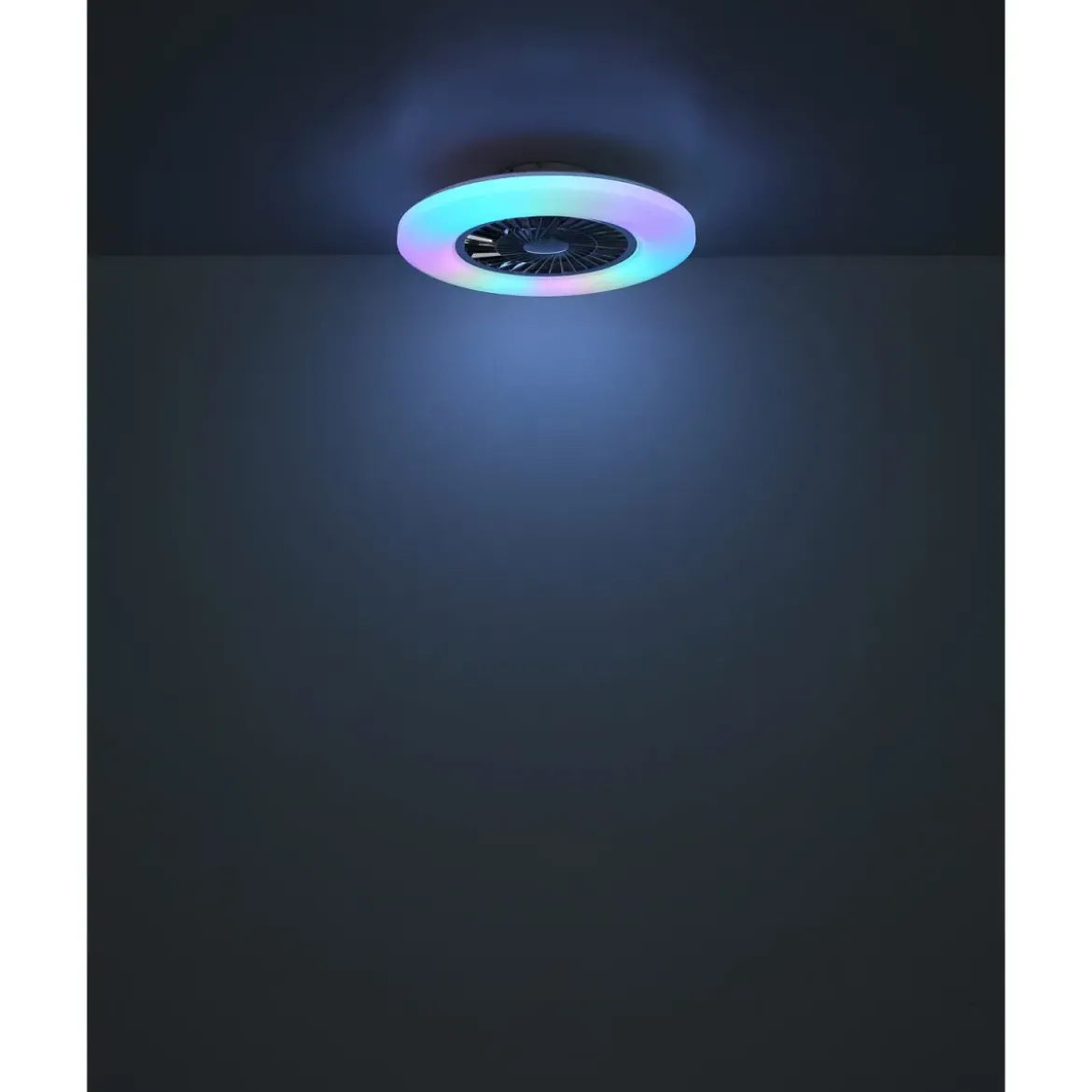 Ventilatore da Soffitto con Argento Bianco 60 cm LED RGB Telecomando