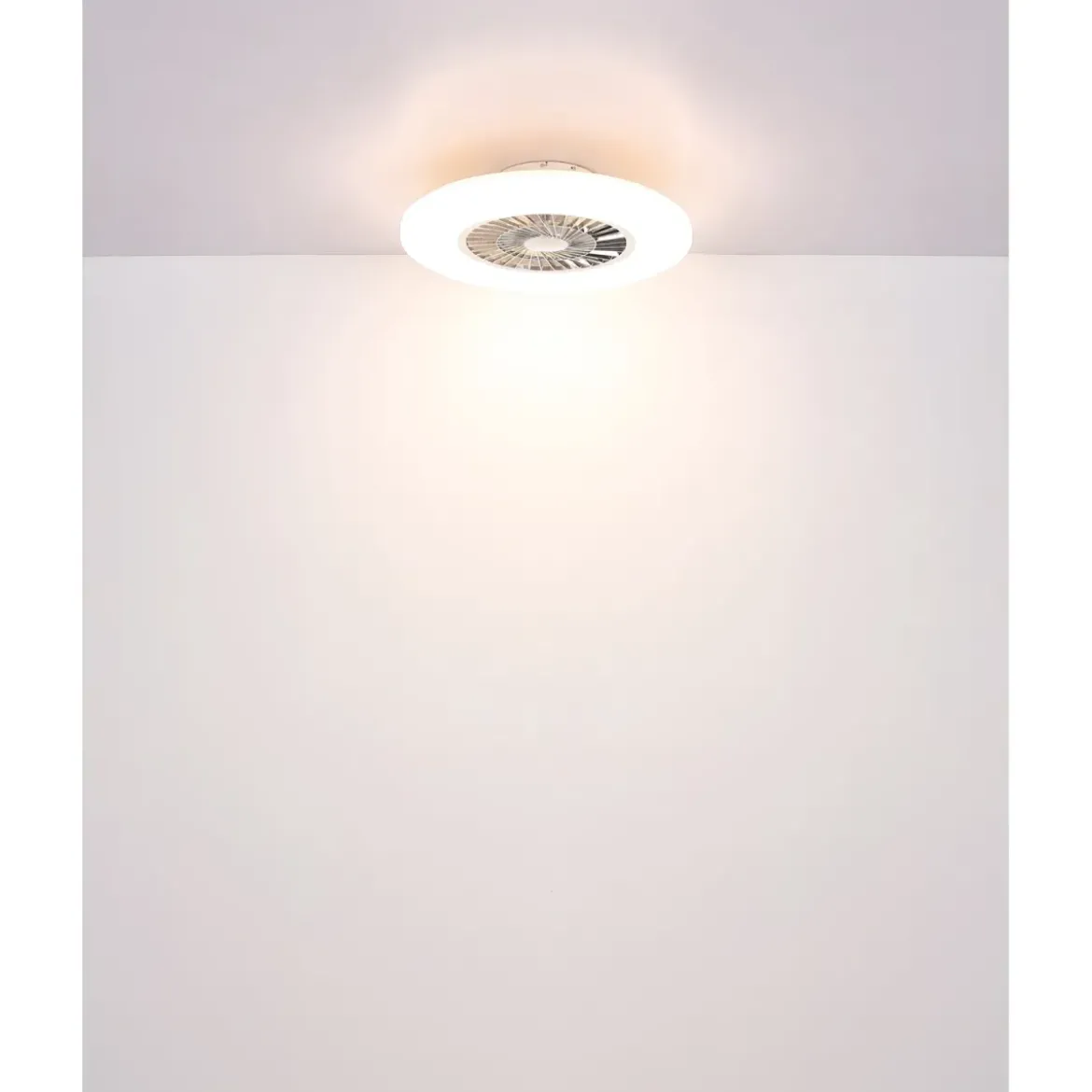 Ventilatore da Soffitto con Argento Bianco 60 cm LED RGB Telecomando