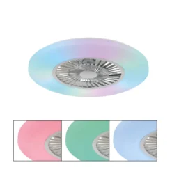Ventilatore da Soffitto con Argento Bianco 60 cm LED RGB Telecomando