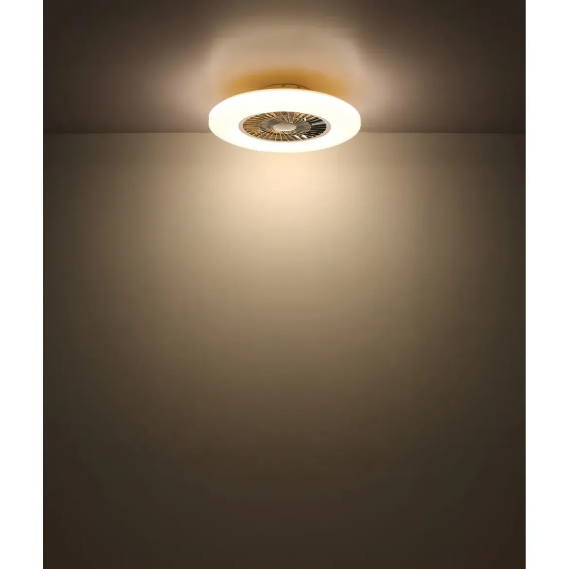 Ventilatore da Soffitto con Argento Bianco 60 cm LED RGB Telecomando