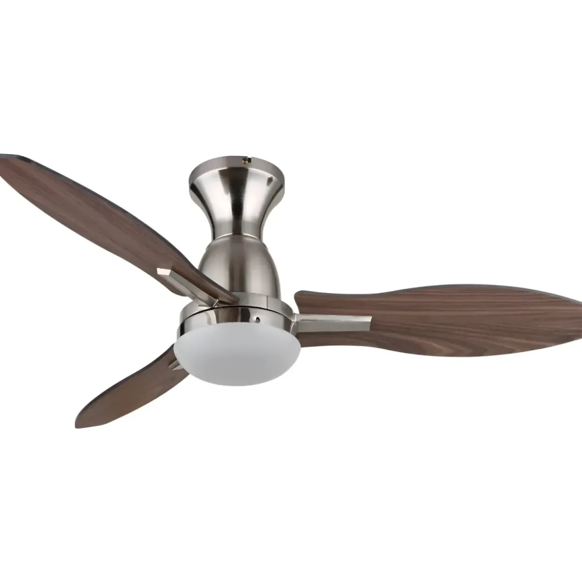 Ventilatore da Soffitto con Luce LED Metallo 3 Pale in Legno con Timer