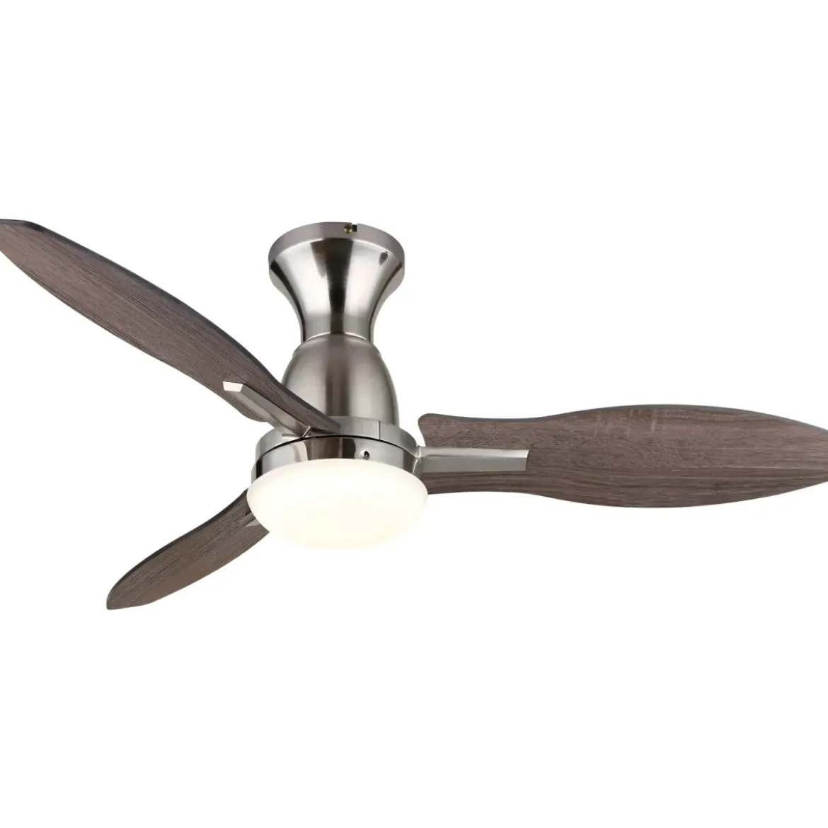 Ventilatore da Soffitto con Luce LED Metallo 3 Pale in Legno con Timer