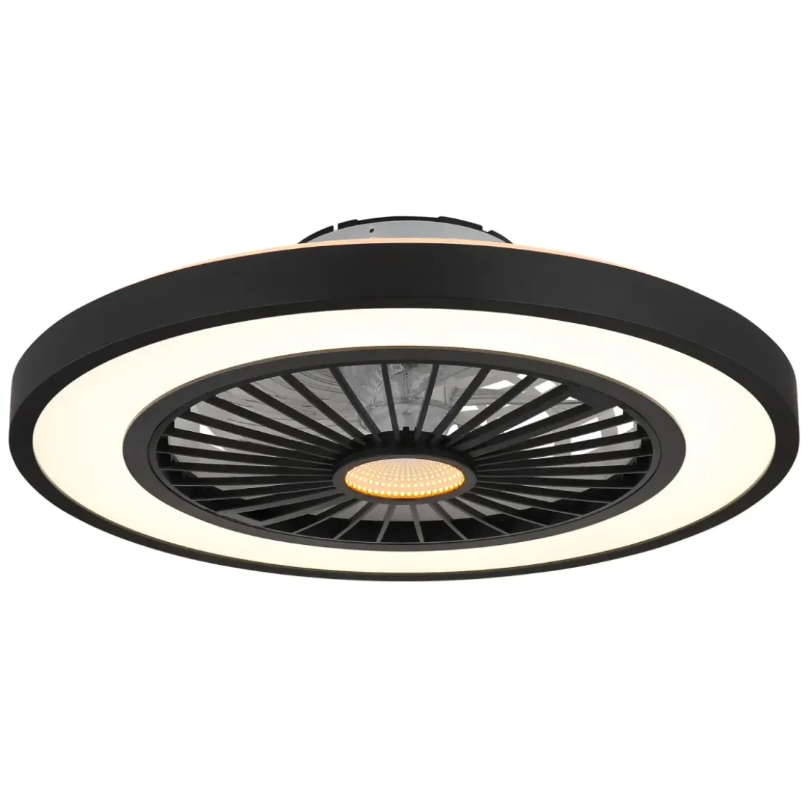 Ventilatore da Soffitto con Luce 54 cm Nero Telecomando Luce Notturna