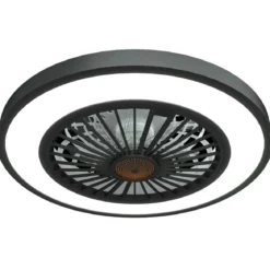Ventilatore da Soffitto con Luce 54 cm Nero Telecomando Luce Notturna