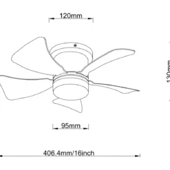 Ventilatore da Soffitto con Luce CCT Regolabile Bianco 5 Pale Colorate