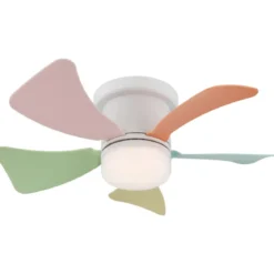 Ventilatore da Soffitto con Luce CCT Regolabile Bianco 5 Pale Colorate