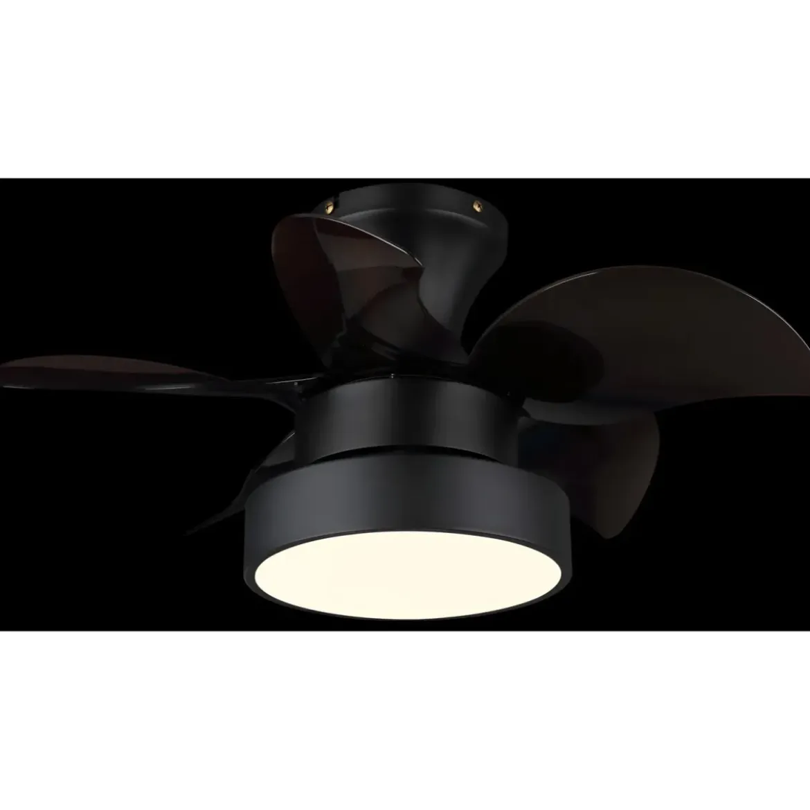 Ventilatore da Soffitto con Luce Metallo Nero Pale Trasparenti Marroni