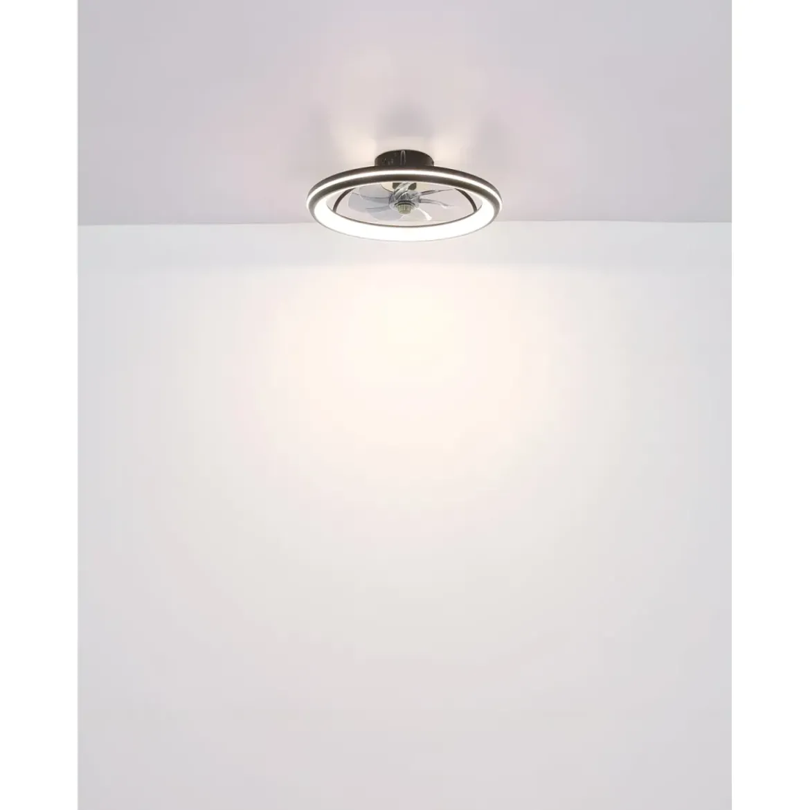 Ventilatore da Soffitto con Luce Nero LED CCT Dimmerabile Telecomando