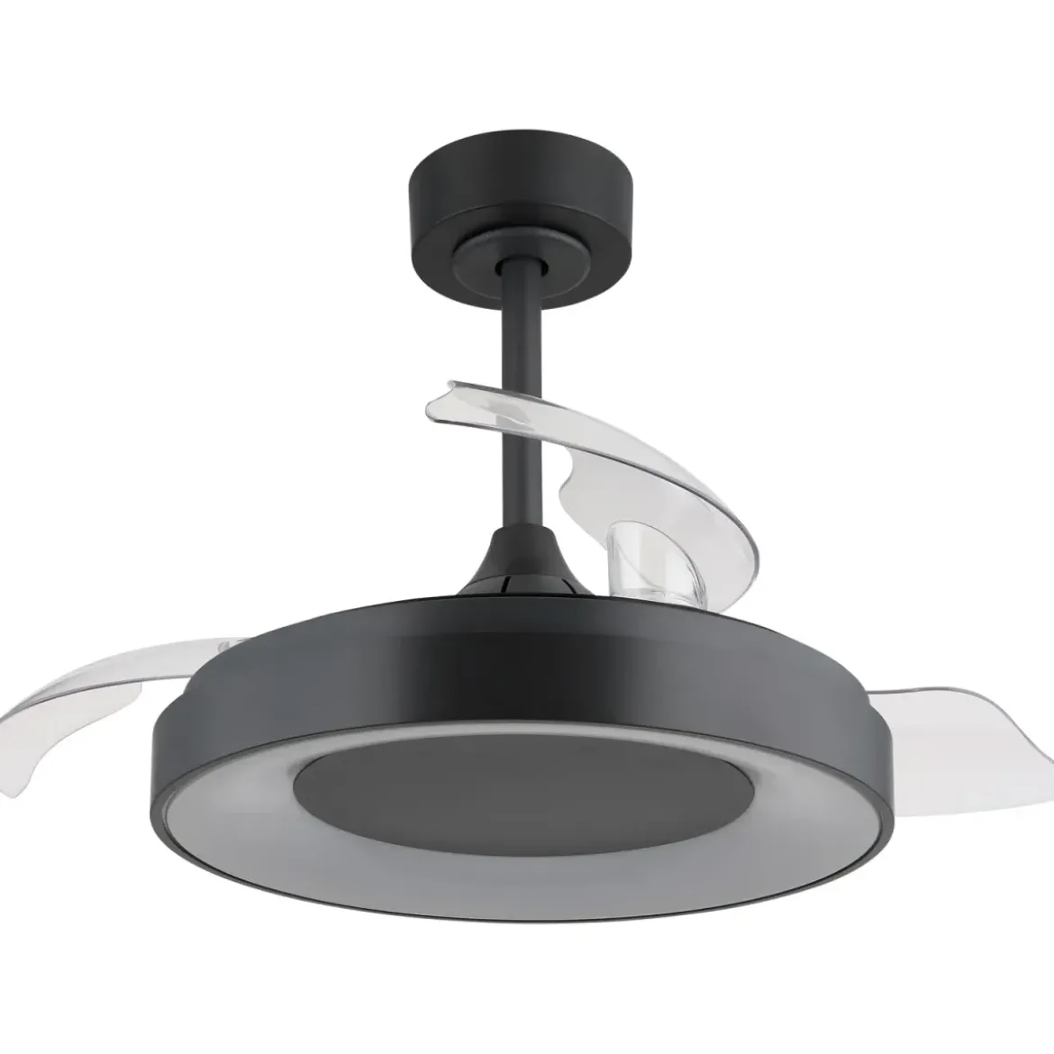 Ventilatore da Soffitto con Luce Grigio 91 cm LED RGB Pale Richiudibili