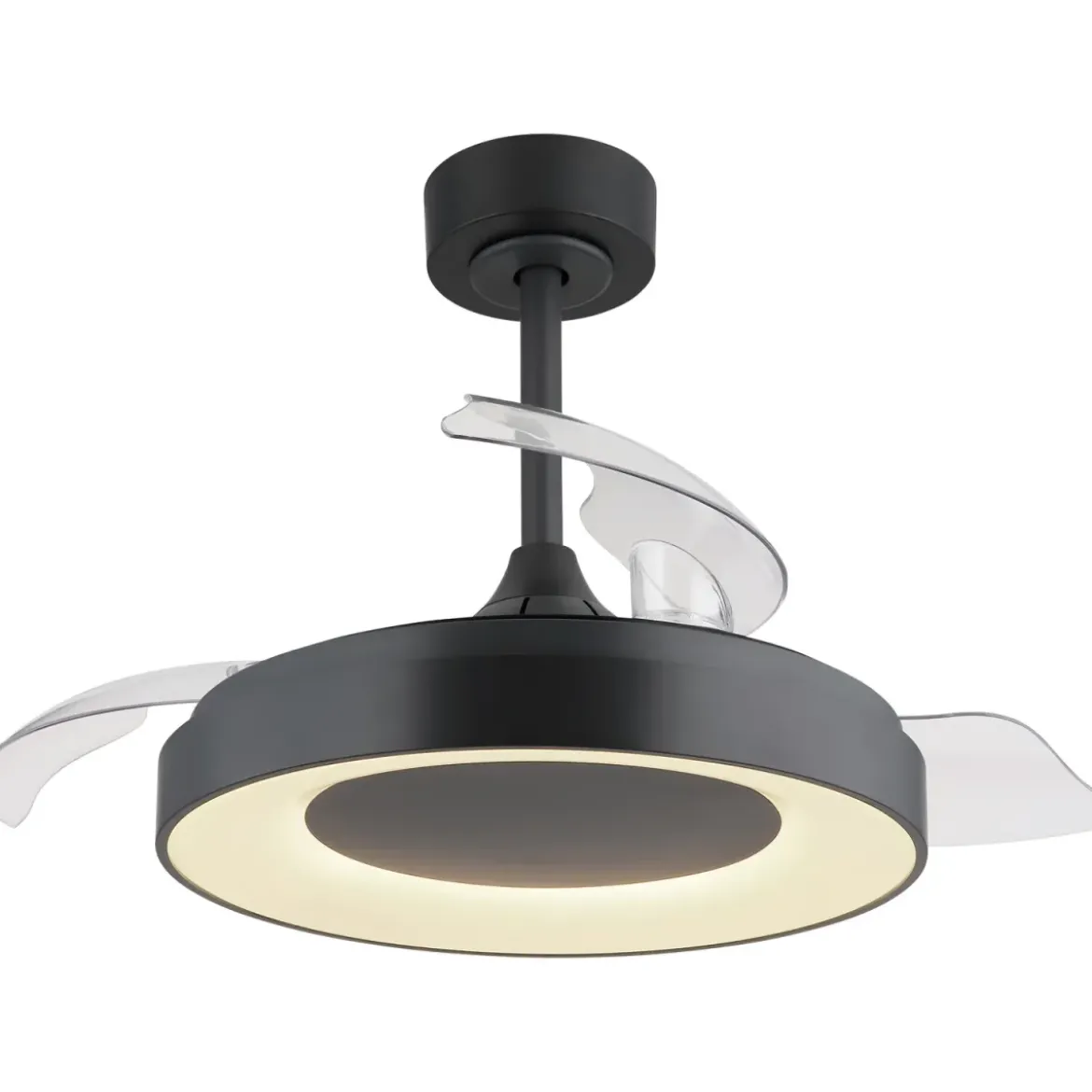 Ventilatore da Soffitto con Luce Grigio 91 cm LED RGB Pale Richiudibili