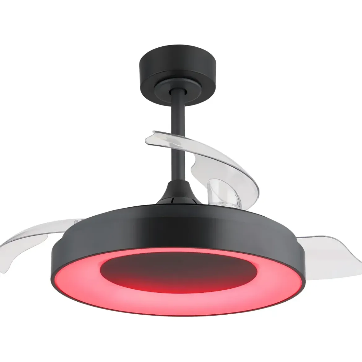 Ventilatore da Soffitto con Luce Grigio 91 cm LED RGB Pale Richiudibili
