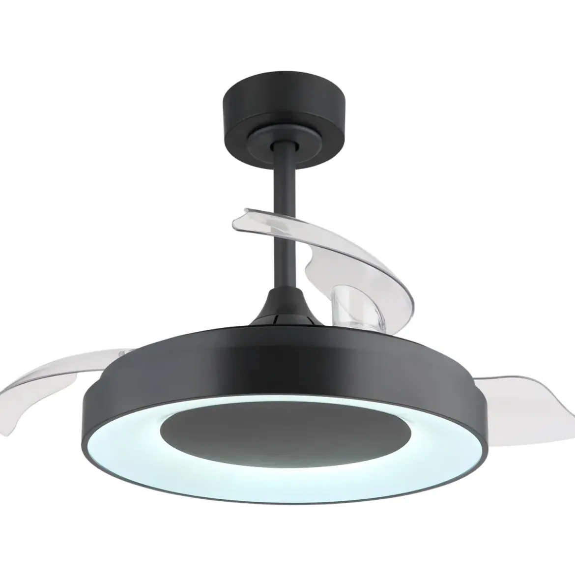 Ventilatore da Soffitto con Luce Grigio 91 cm LED RGB Pale Richiudibili