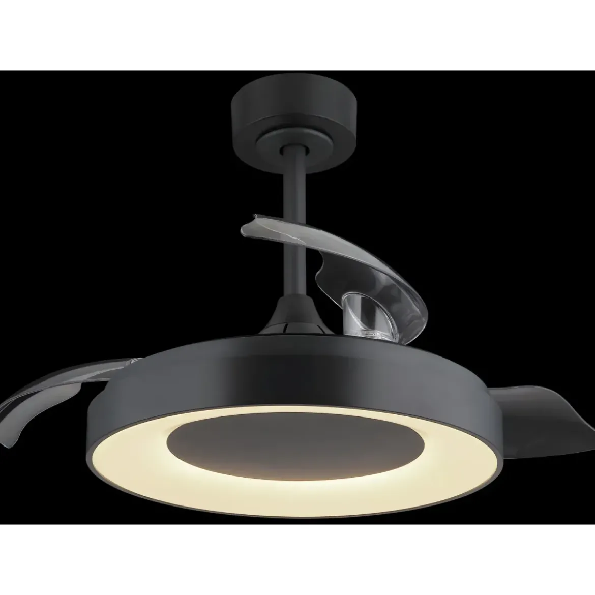 Ventilatore da Soffitto con Luce Grigio 91 cm LED RGB Pale Richiudibili