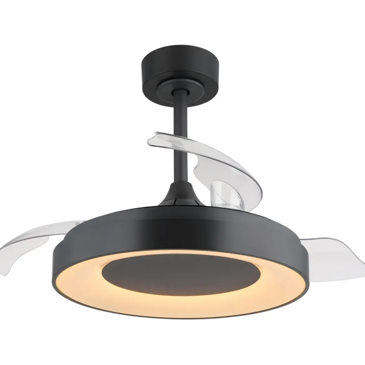 Ventilatore da Soffitto con Luce Grigio 91 cm LED RGB Pale Richiudibili