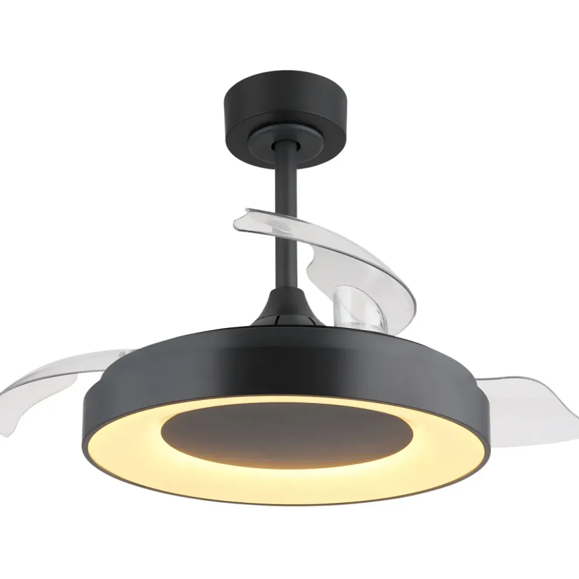 Ventilatore da Soffitto con Luce Grigio 91 cm LED RGB Pale Richiudibili