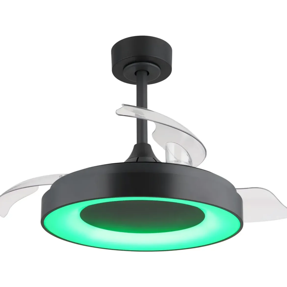 Ventilatore da Soffitto con Luce Grigio 91 cm LED RGB Pale Richiudibili