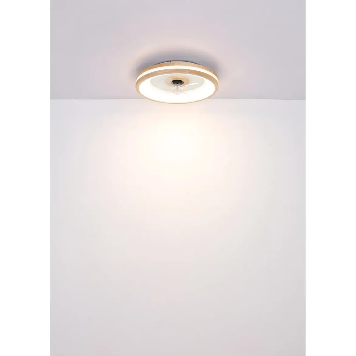 Ventilatore da Soffitto con Luce LED Dimmerabile Bianco Legno 3 Pale