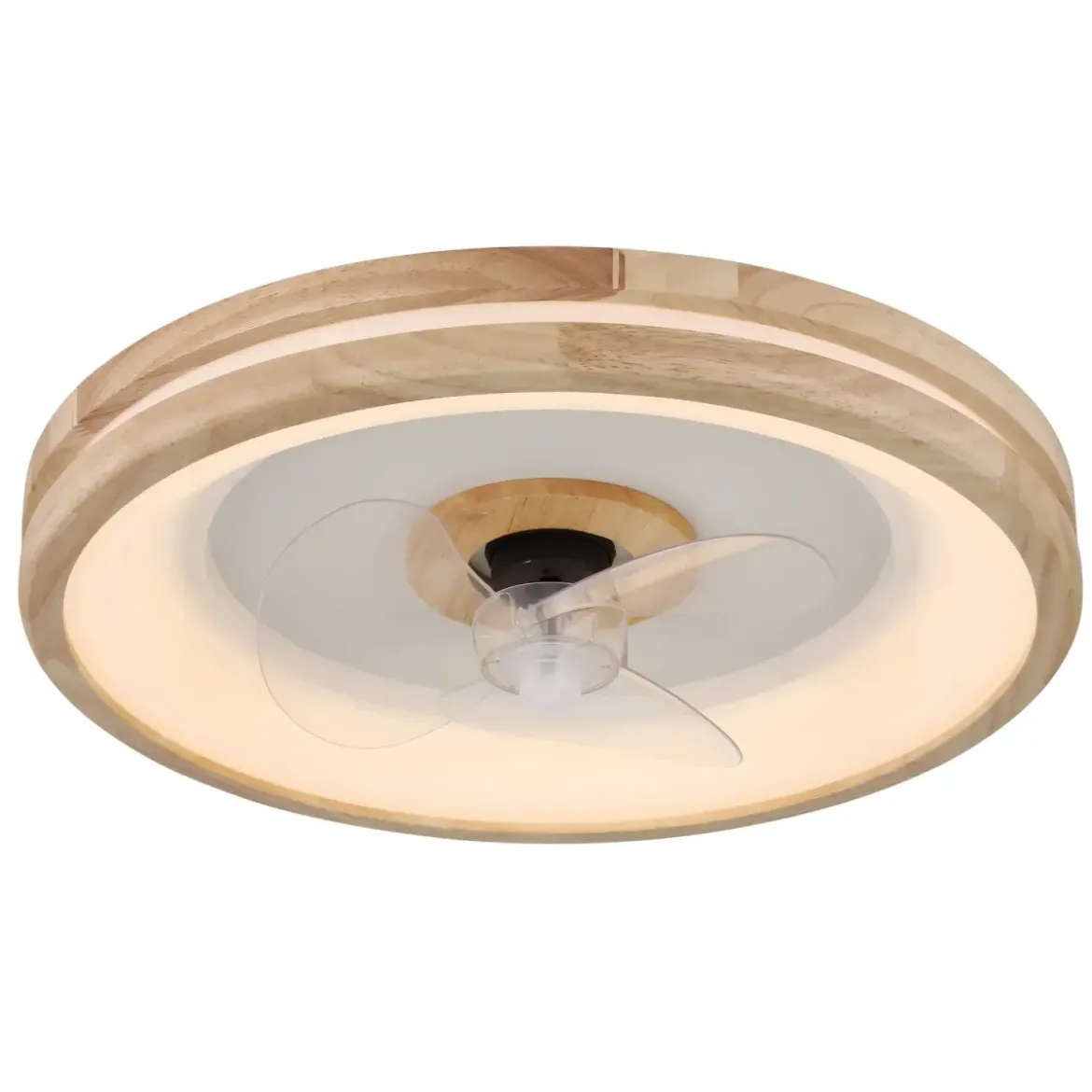 Ventilatore da Soffitto con Luce LED Dimmerabile Bianco Legno 3 Pale
