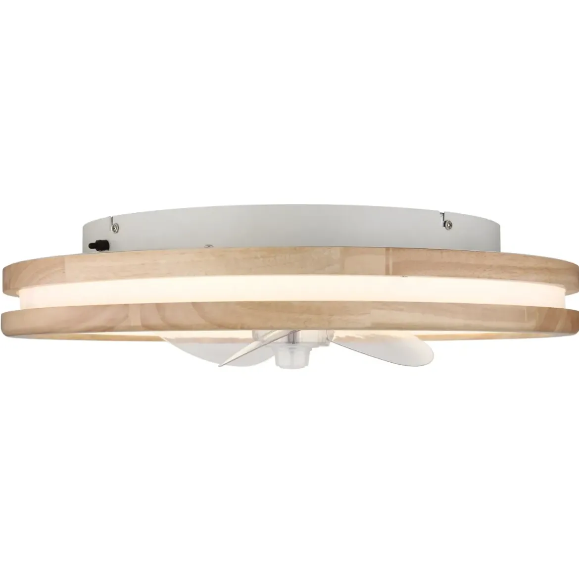 Ventilatore da Soffitto con Luce LED Dimmerabile Bianco Legno 3 Pale