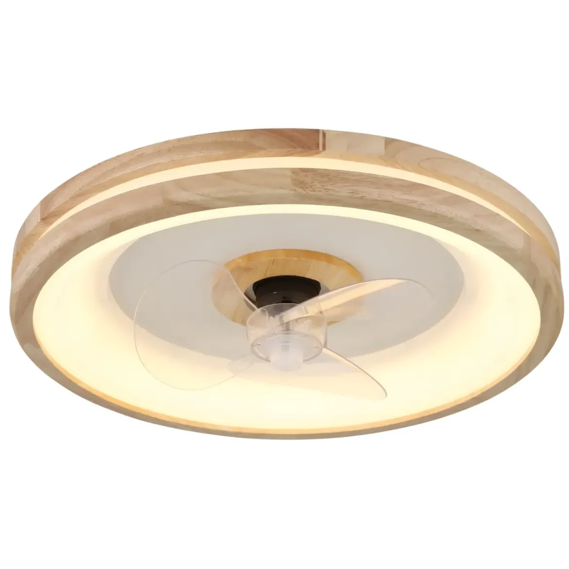 Ventilatore da Soffitto con Luce LED Dimmerabile Bianco Legno 3 Pale