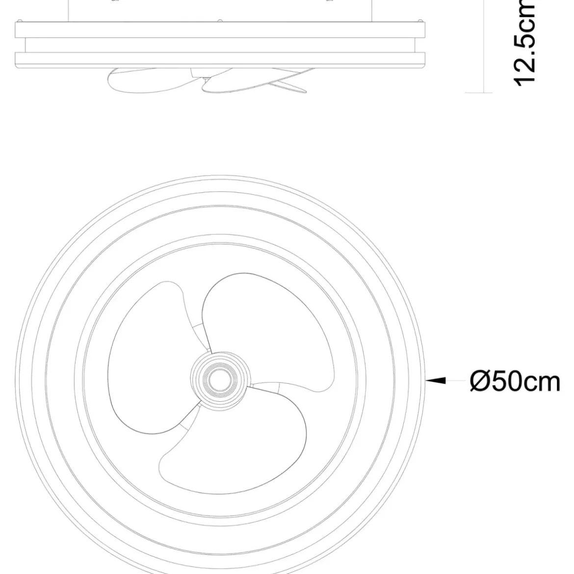 Ventilatore da Soffitto con Luce LED Dimmerabile Bianco Legno 3 Pale