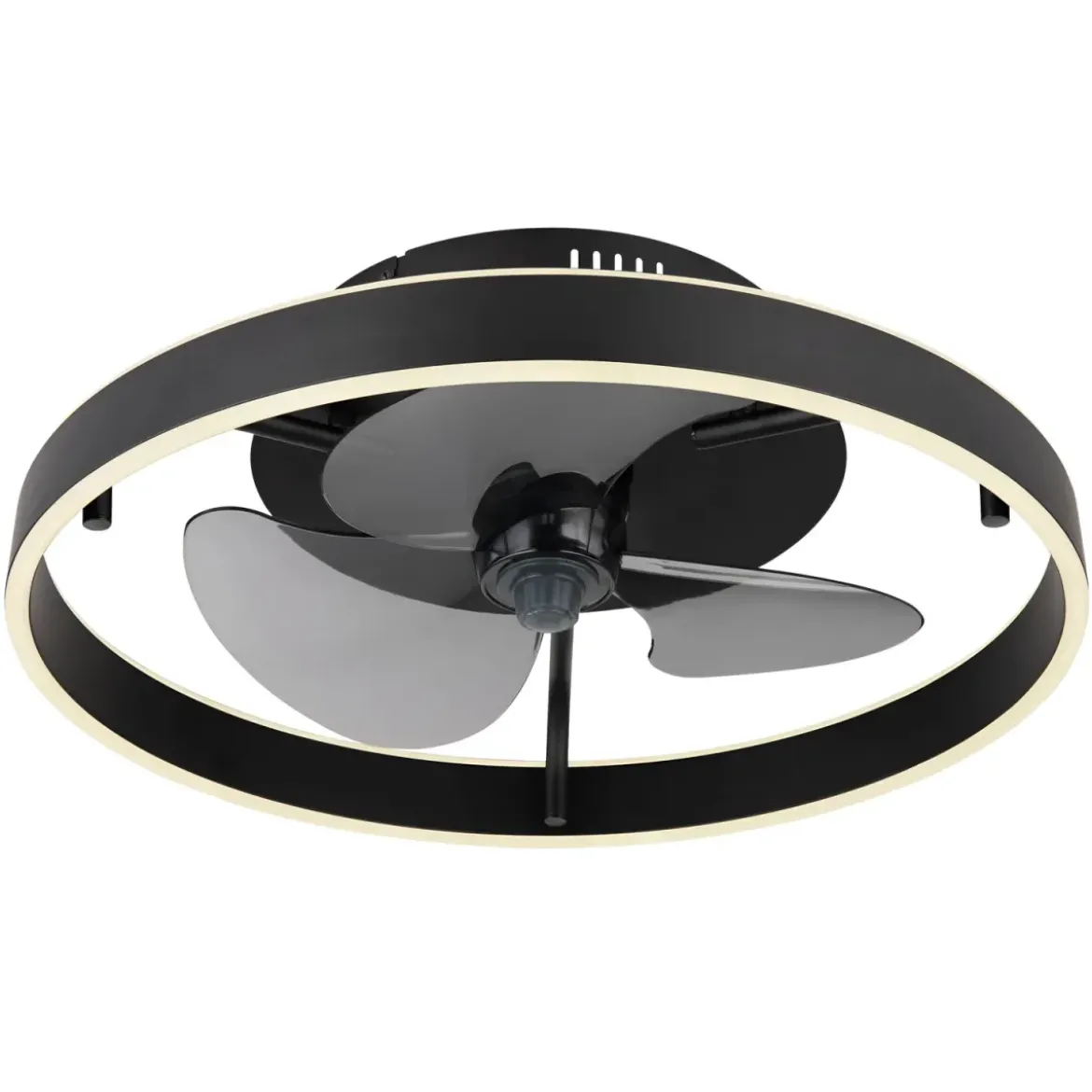 Ventilatore da Soffitto con Luce LED Dimmerabile Nero Opale Telecomando