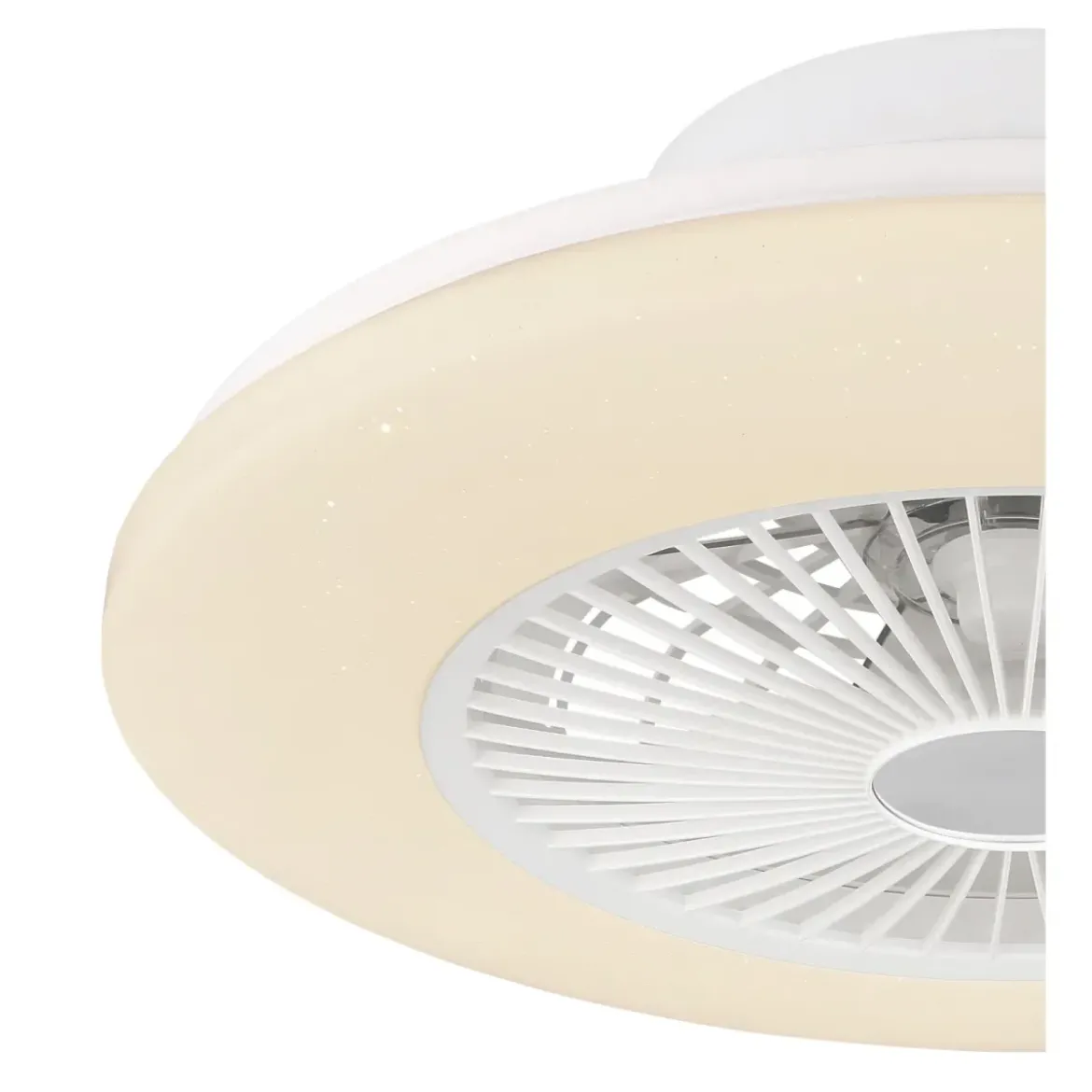Ventilatore da Soffitto con Luce in Metallo Bianco 50 cm Telecomando