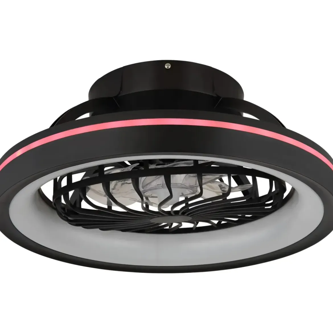 Ventilatore da Soffitto con Luce Nero LED RGB Dimmerabile Telecomando