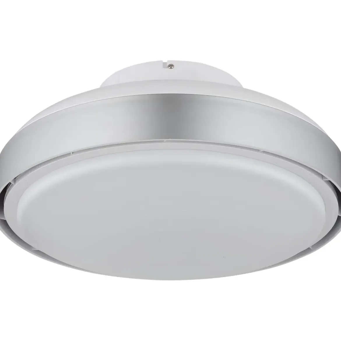 Ventilatore da Soffitto Plafoniera LED Dimmerabile 45 cm Bianco Argento