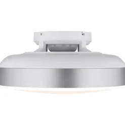 Ventilatore da Soffitto Plafoniera LED Dimmerabile 45 cm Bianco Argento