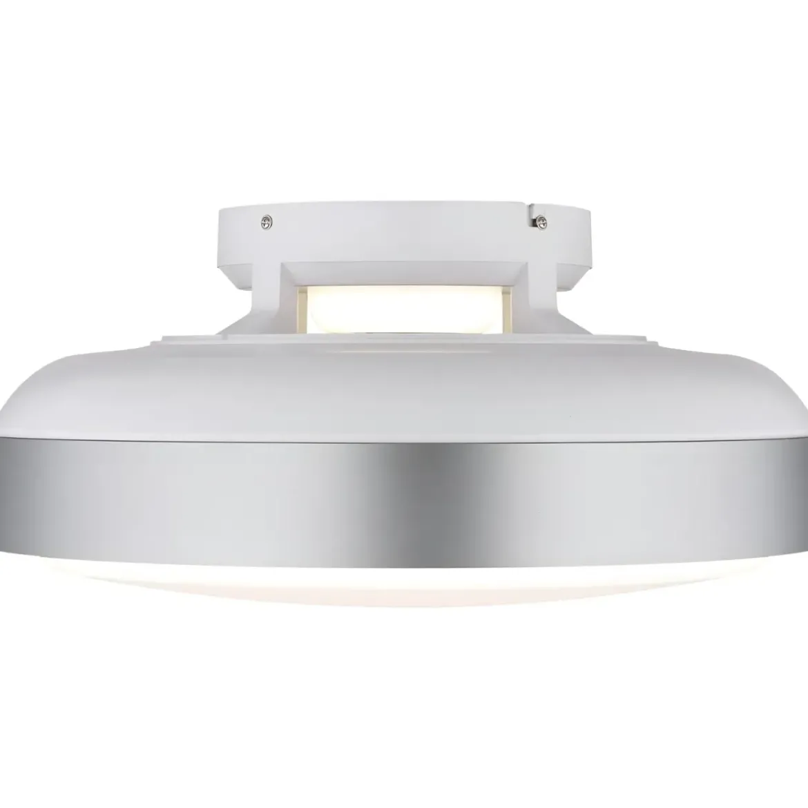 Ventilatore da Soffitto Plafoniera LED Dimmerabile 45 cm Bianco Argento