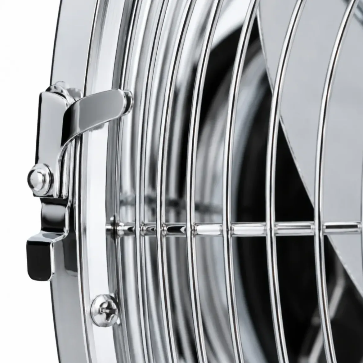 Ventilatore da Tavolo Cromato 60W 3 Velocità Inclinazione Regolabile
