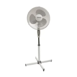 Ventilatore Elettrico a Piantana 40 cm Oscillante Bianco Pale Altezza Regolabile