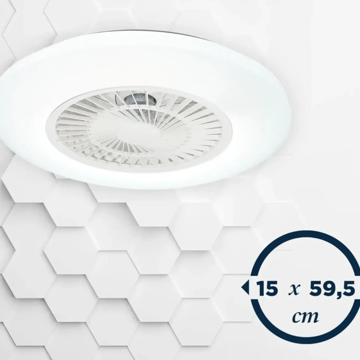 Ventilatore Plafoniera LED 45 W Zephir Luce RGB Telecomando 6 Velocità